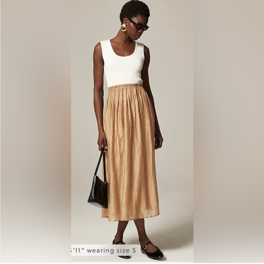 J.Crew Gathered-waist mixy dress in ivory